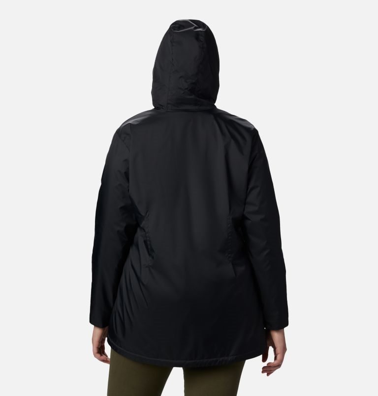 Women's Columbia Switchback Lined Long Jackets Black | Plus Size CA-WA406